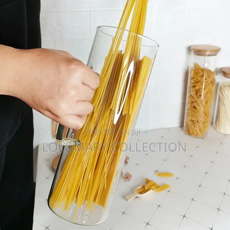 Long Canister Air Tights Jar Glass Cereal Storage Container