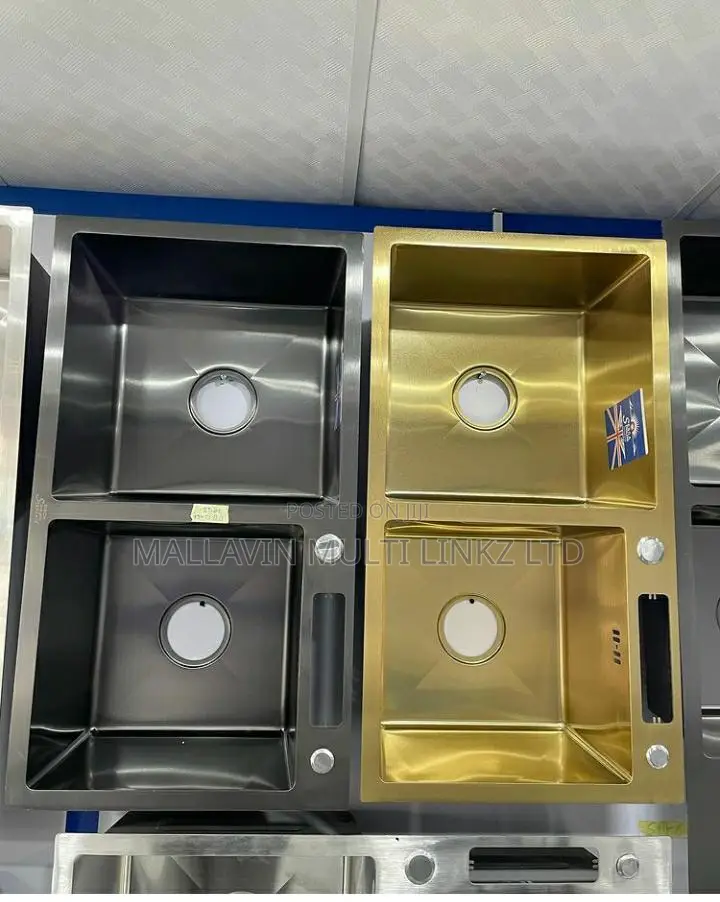 Double Bowl Kitchen Sinks Gold