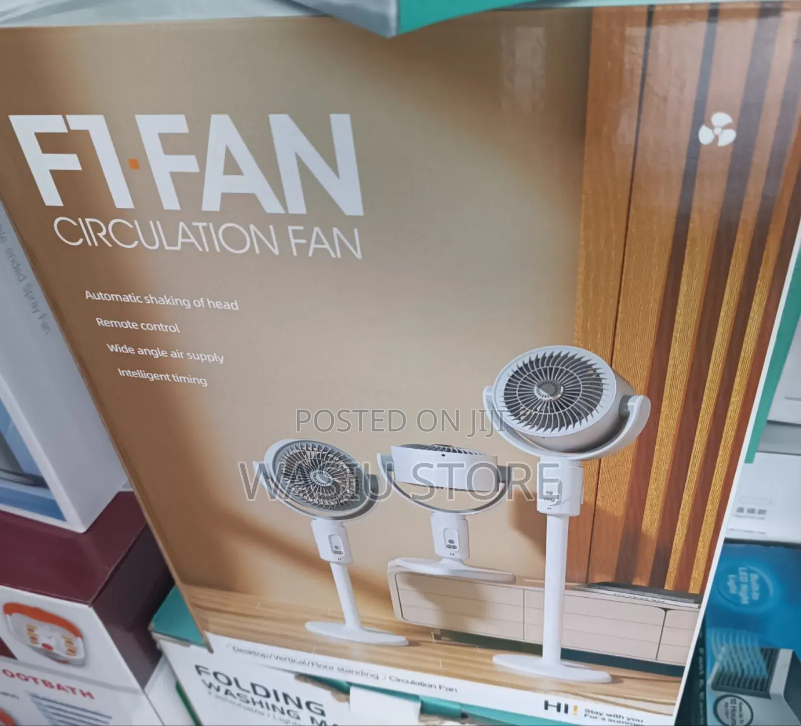 F1 Rechargeable Standing Circulation Fan With Remote Control