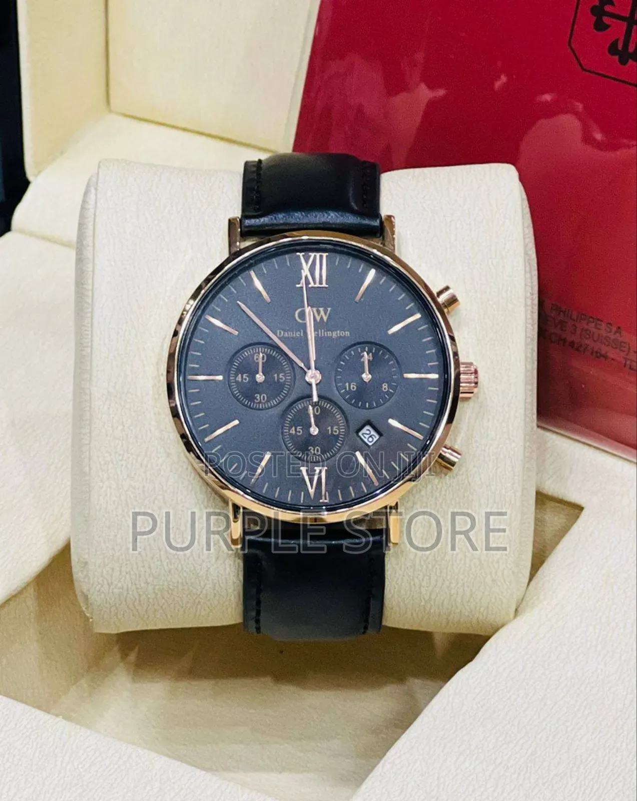 Daniel Wellington Leather Chronograph Wristwatch