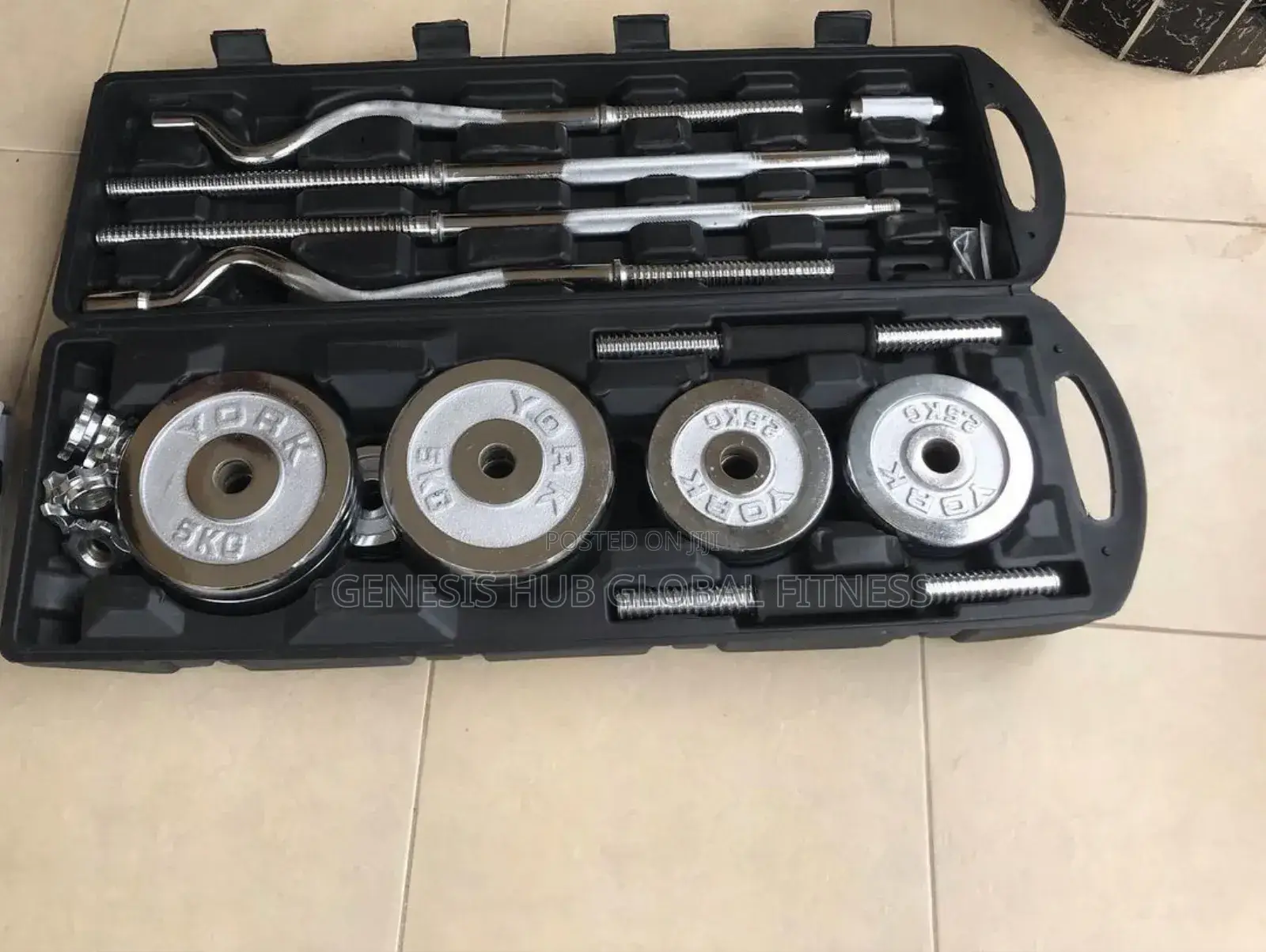 55kg Dumbell and Barbell Set With Curl Bar SX70