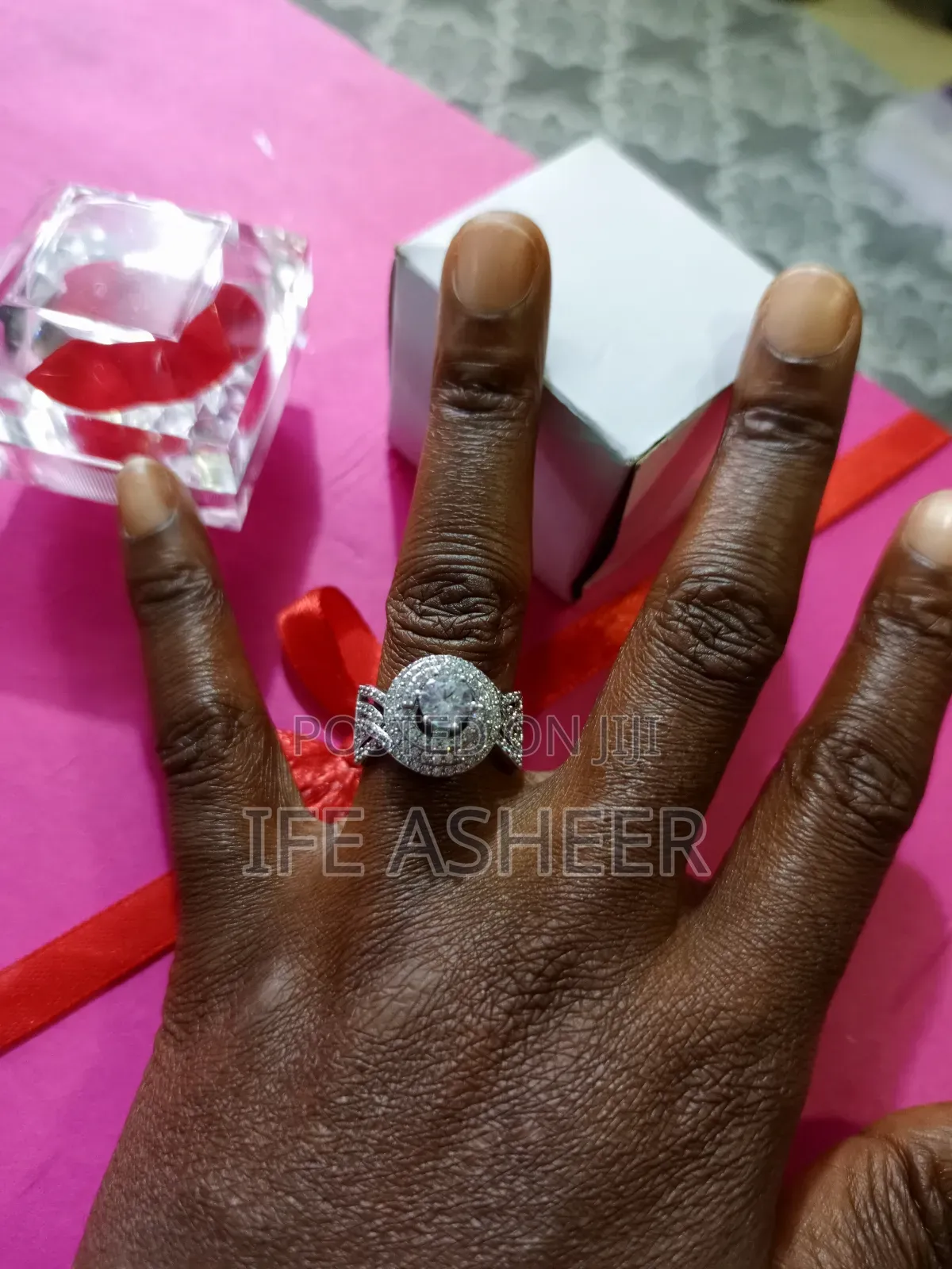 Ladies Silver Engagement Ring A01