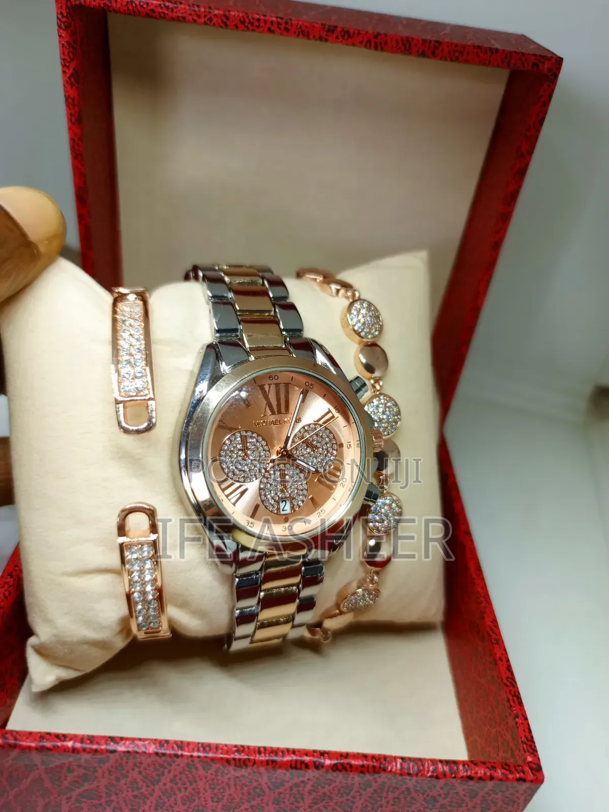 Michael Kors Rose Gold Ladies Watch With Two Bracelets A12