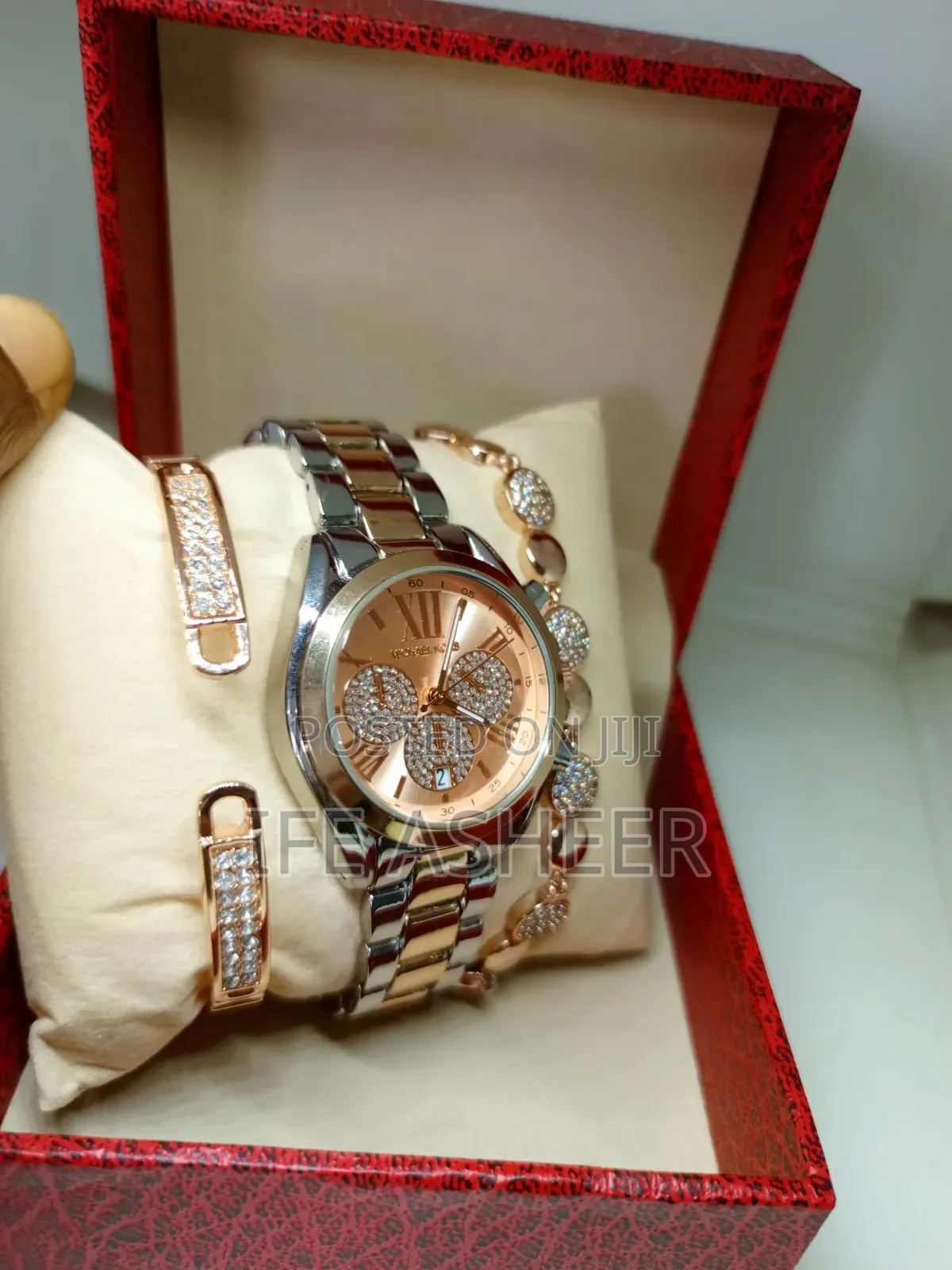 Michael Kors Rose Gold Ladies Watch With Two Bracelets A12