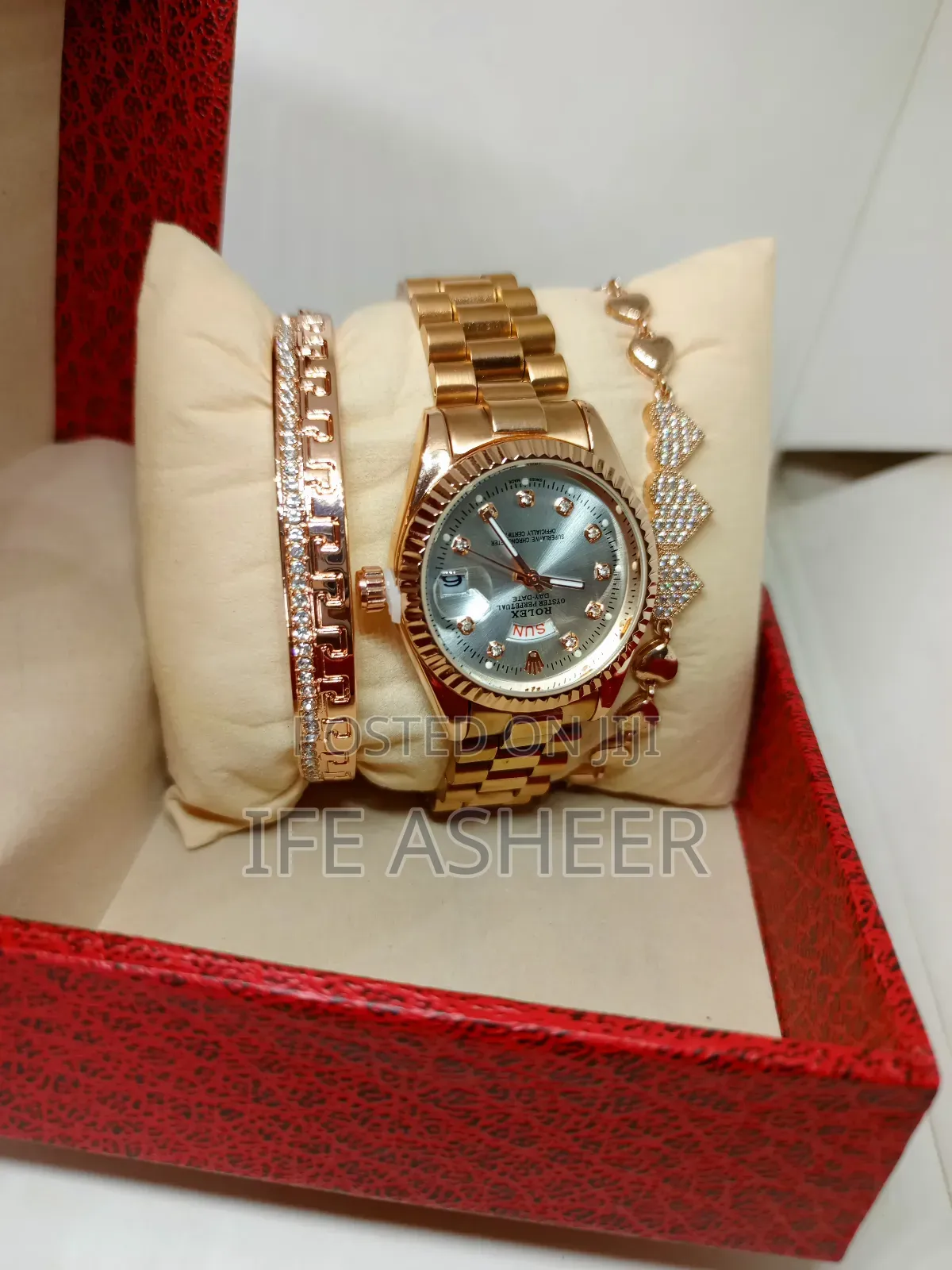 Rolex Ladies Watch With Two Bracelets A13 - Rose Gold