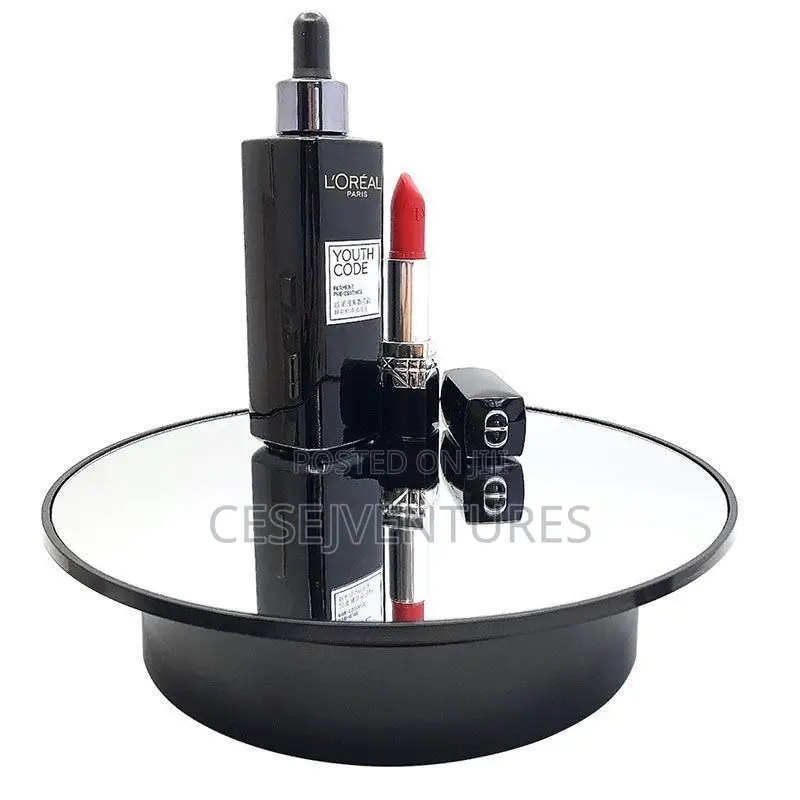 "Dual-Powered 360° Rotating Display Stand, High-Capacity