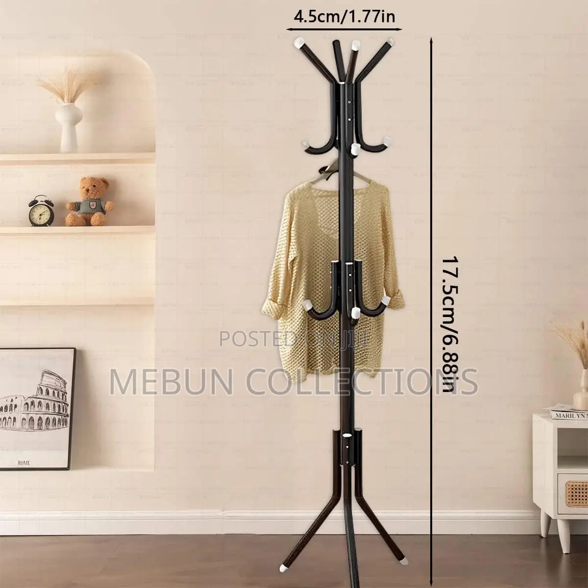 Standing Coat Rack With 12 Hooks