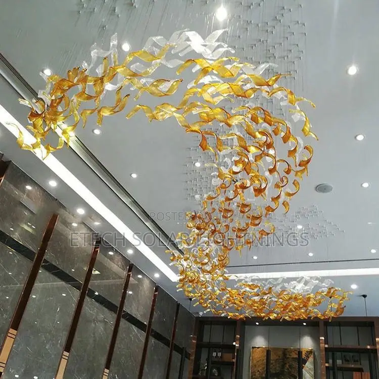 Custom Hotel Lobby Fish Shaped Hollow Living Room Light