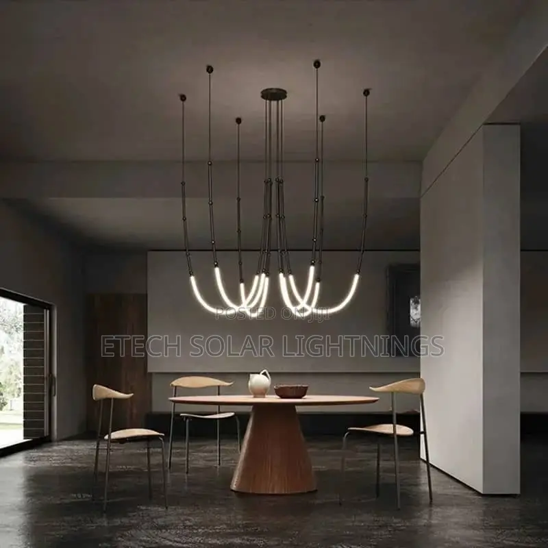 Nordic Modern Art Line Led Pendant Hanging Chandelier Light
