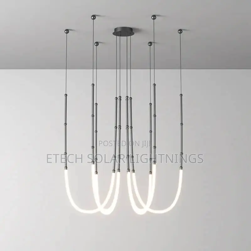 Nordic Modern Art Line Led Pendant Hanging Chandelier Light