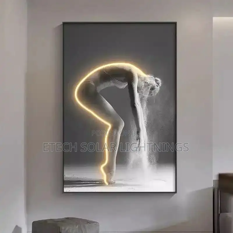 Modern Abstract Light With Illuminated Led Painting Wal Lamp