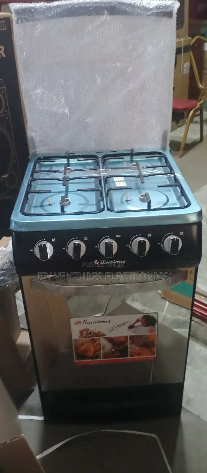 50*50 Cm Binatone 4 Burner Gas Cooker With Auto Ignition