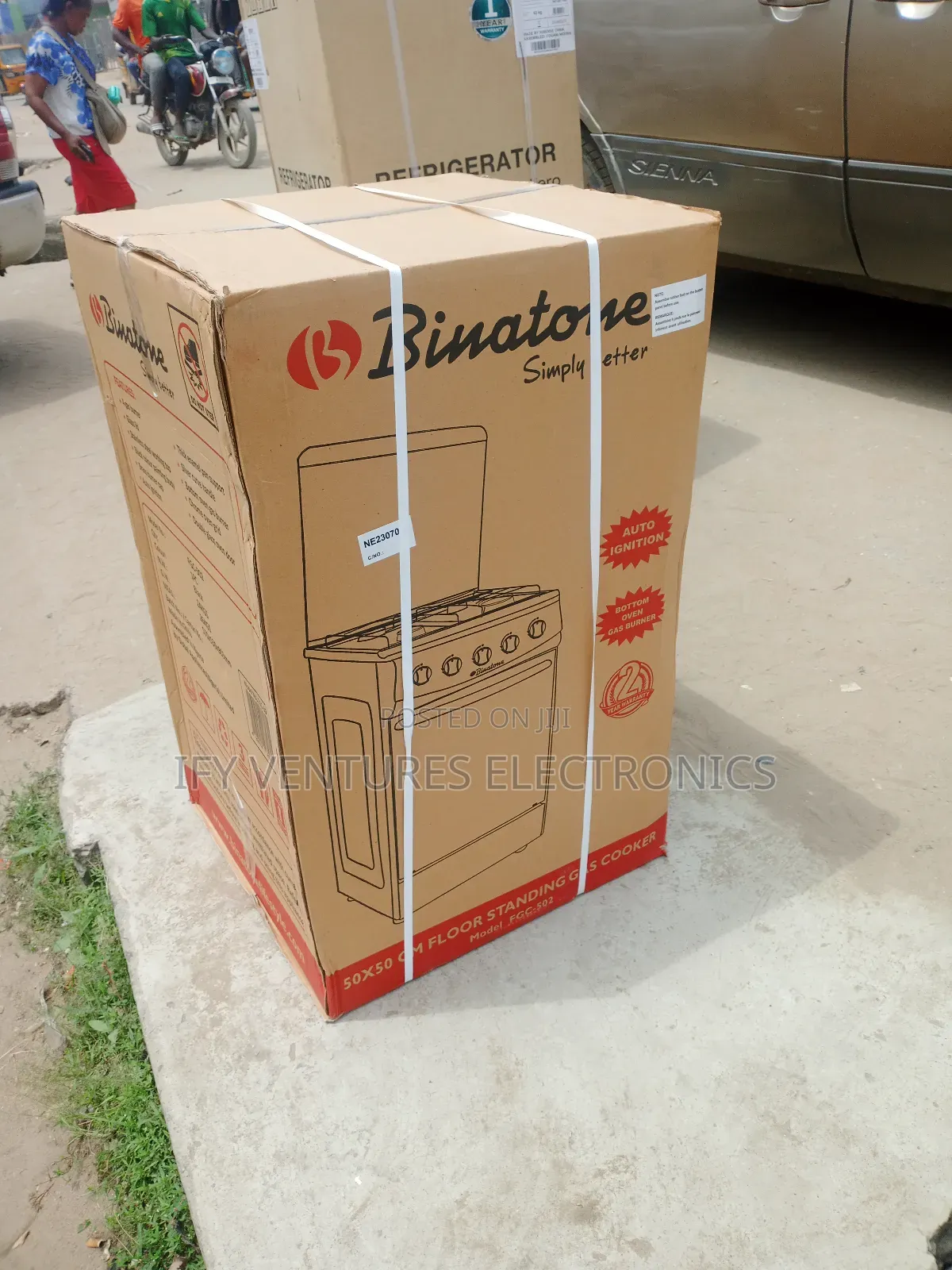 50*50 Cm Binatone 4 Burner Gas Cooker With Auto Ignition