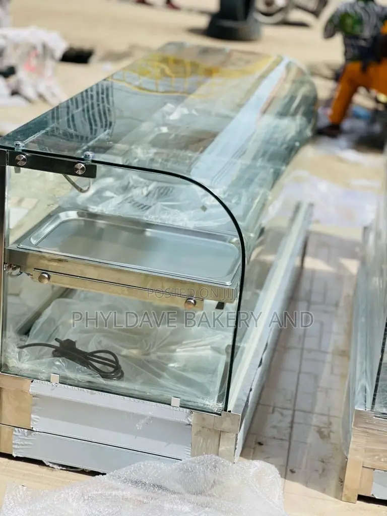 Commercial 3plate Curve Glass Food Warmer