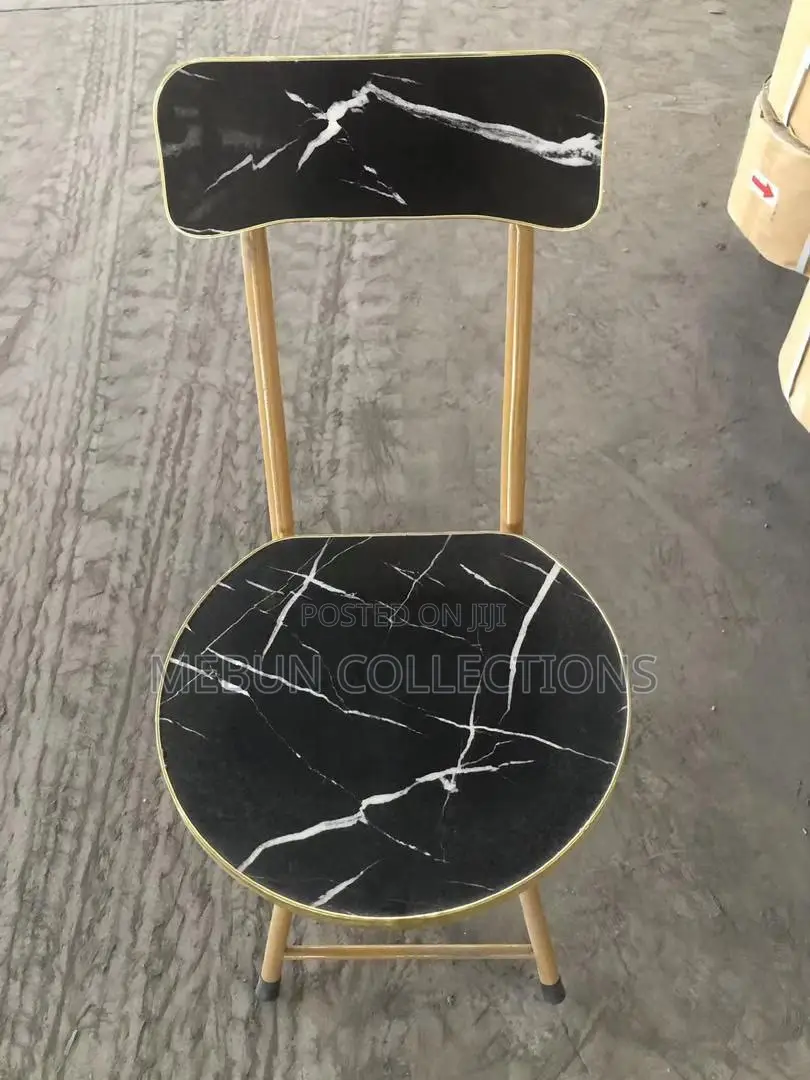 Black Marble Foldable Table and Chairs