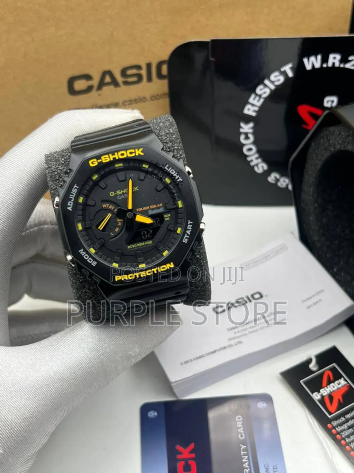 Gshock Gmt. Double. Time. Display Watch. Black