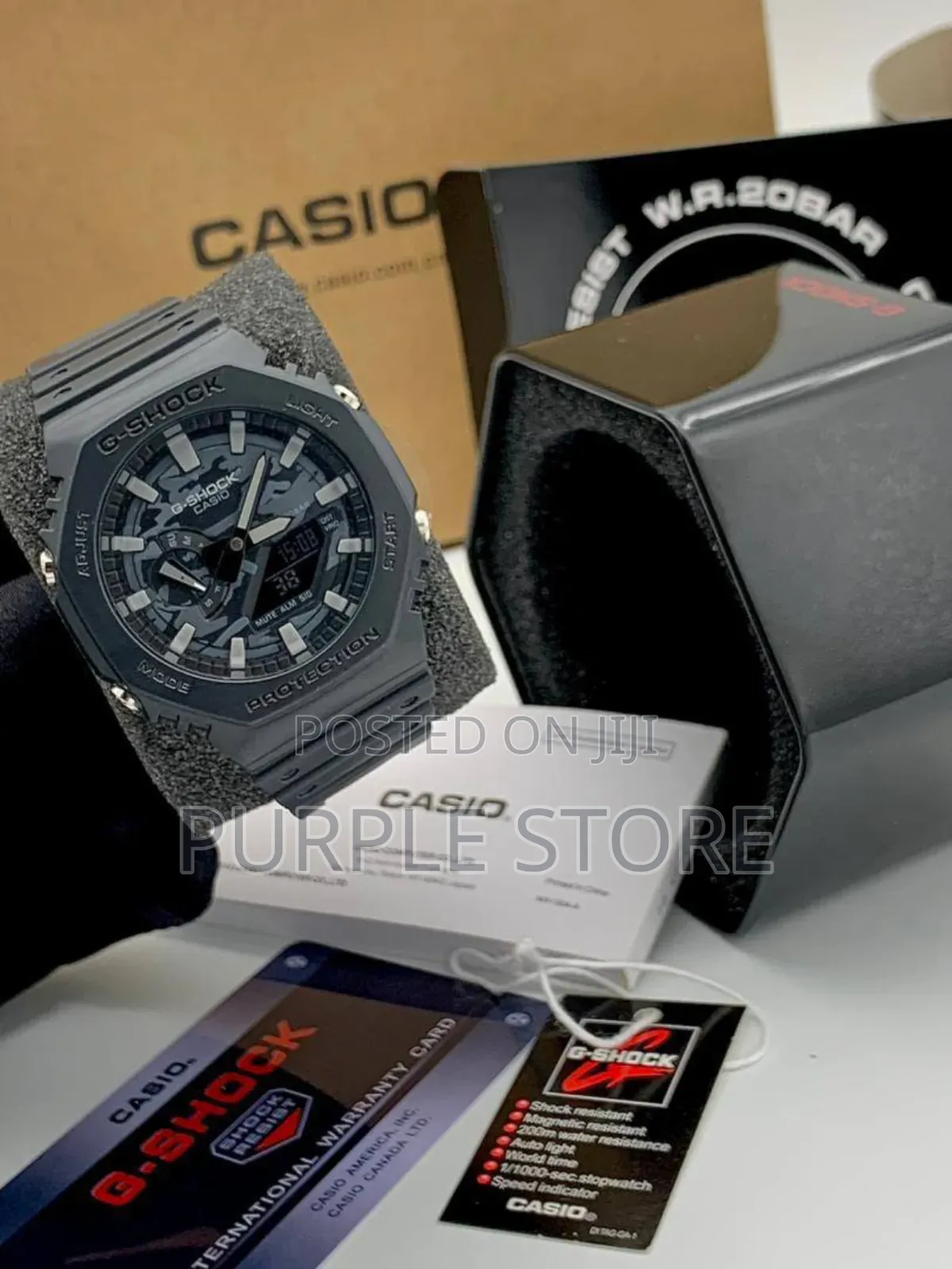 Gshock Gmt. Double. Time. Display Watch. Black
