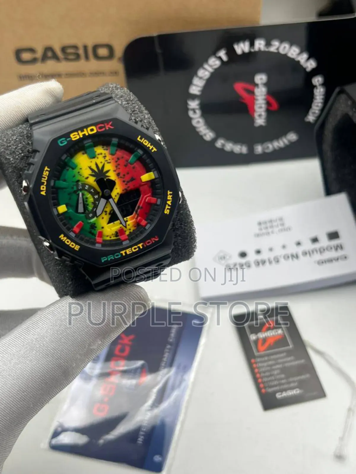 Gshock Gmt. Double. Time. Display Watch. Black