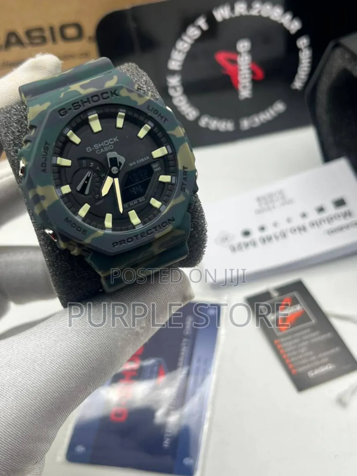 Gshock Gmt. Double. Time. Display Watch. Black