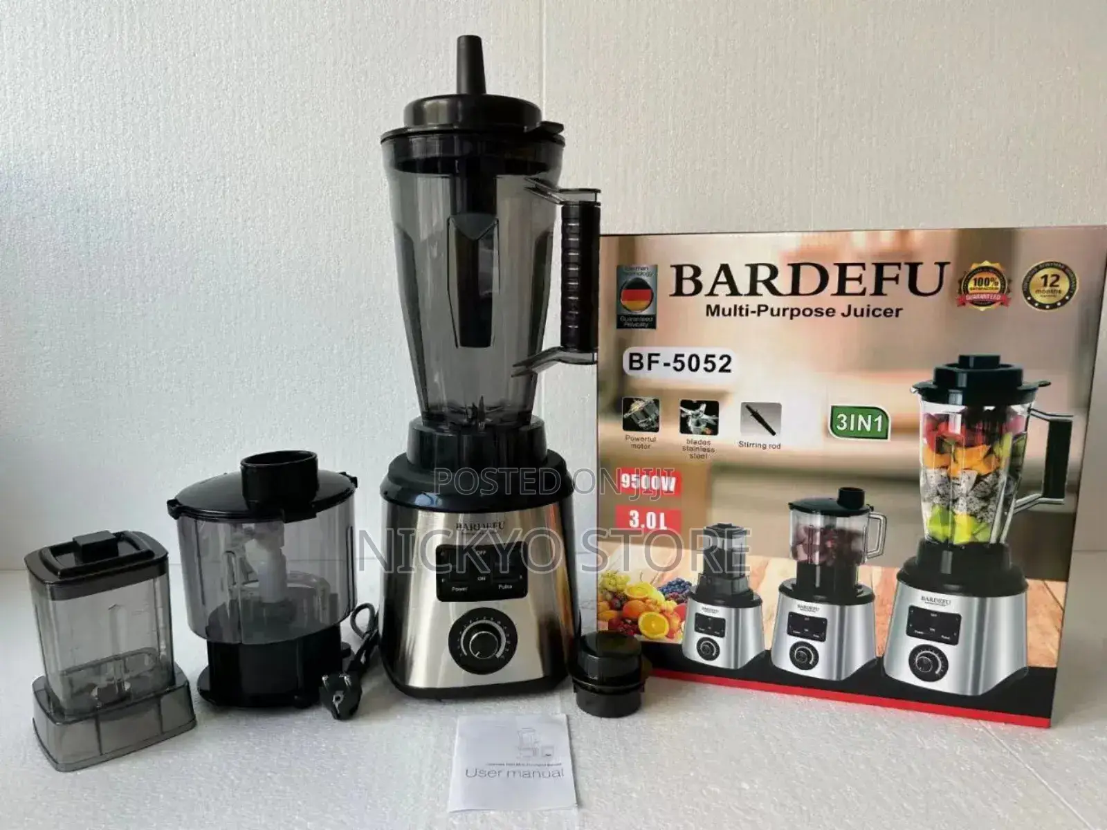 Baderfu Big Copper 9500watts 3in1 Stainless Steel Blender