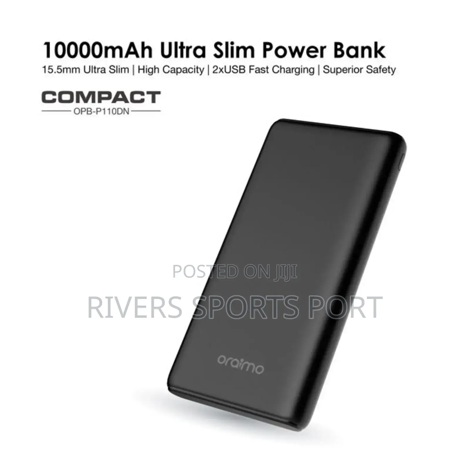 Oraimo 10000mah Powerbank 2.1A for 2 Device Same Time