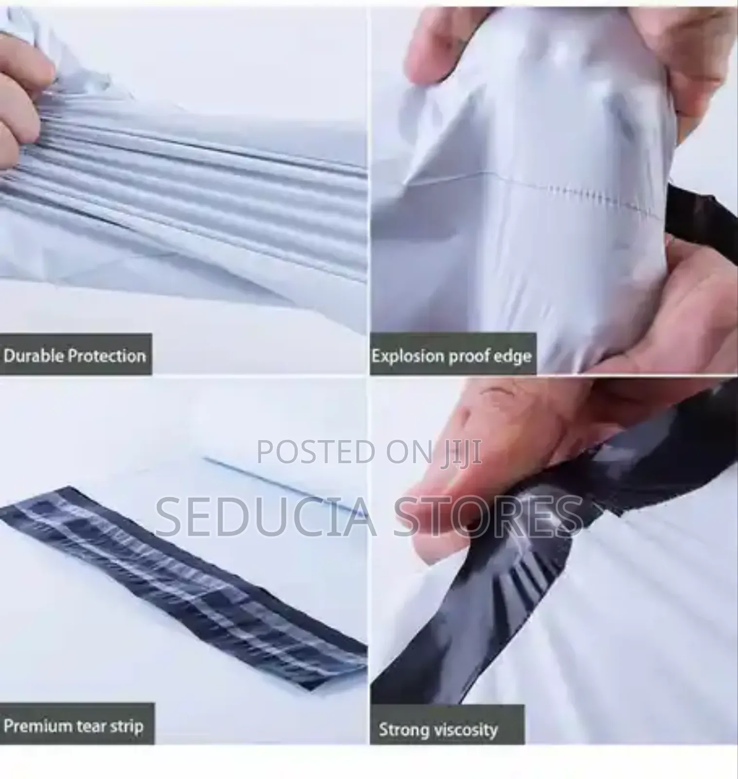 A4 White Courier Nylon Bag (Waterproof Self-Seal)-100 Pieces (20x30cm)