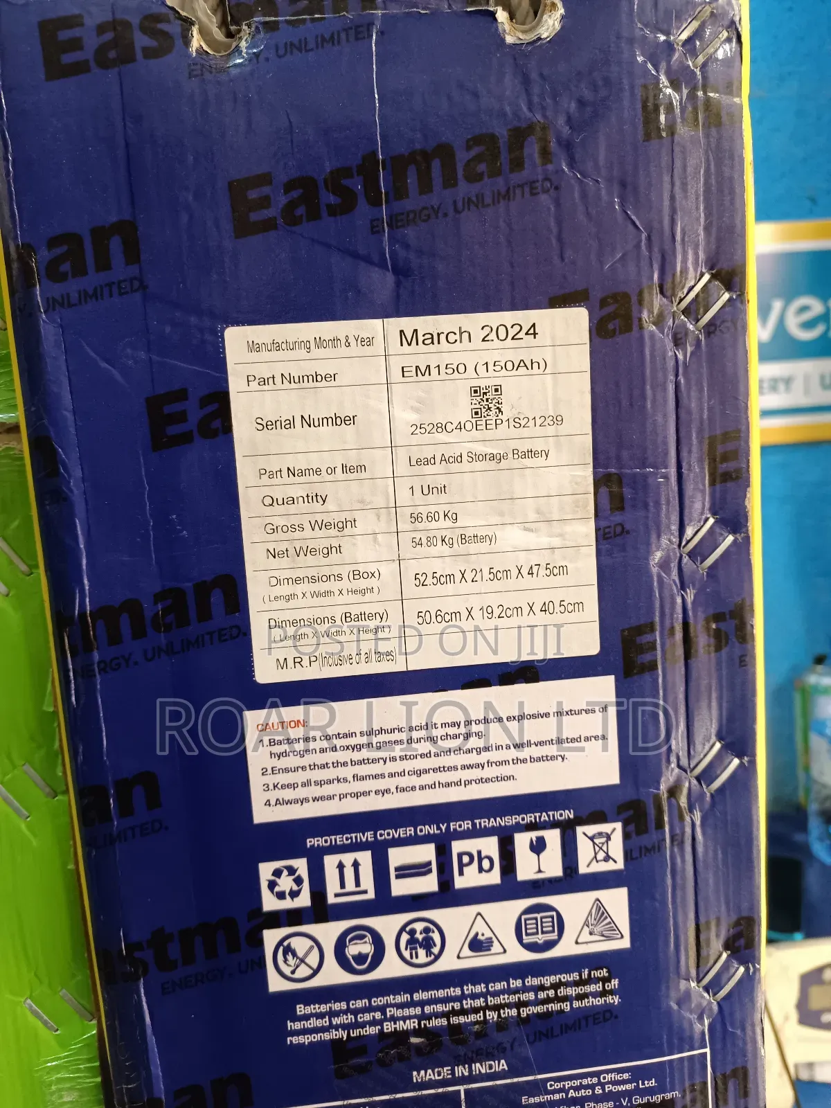 Eastman Tubular 220ah Battery