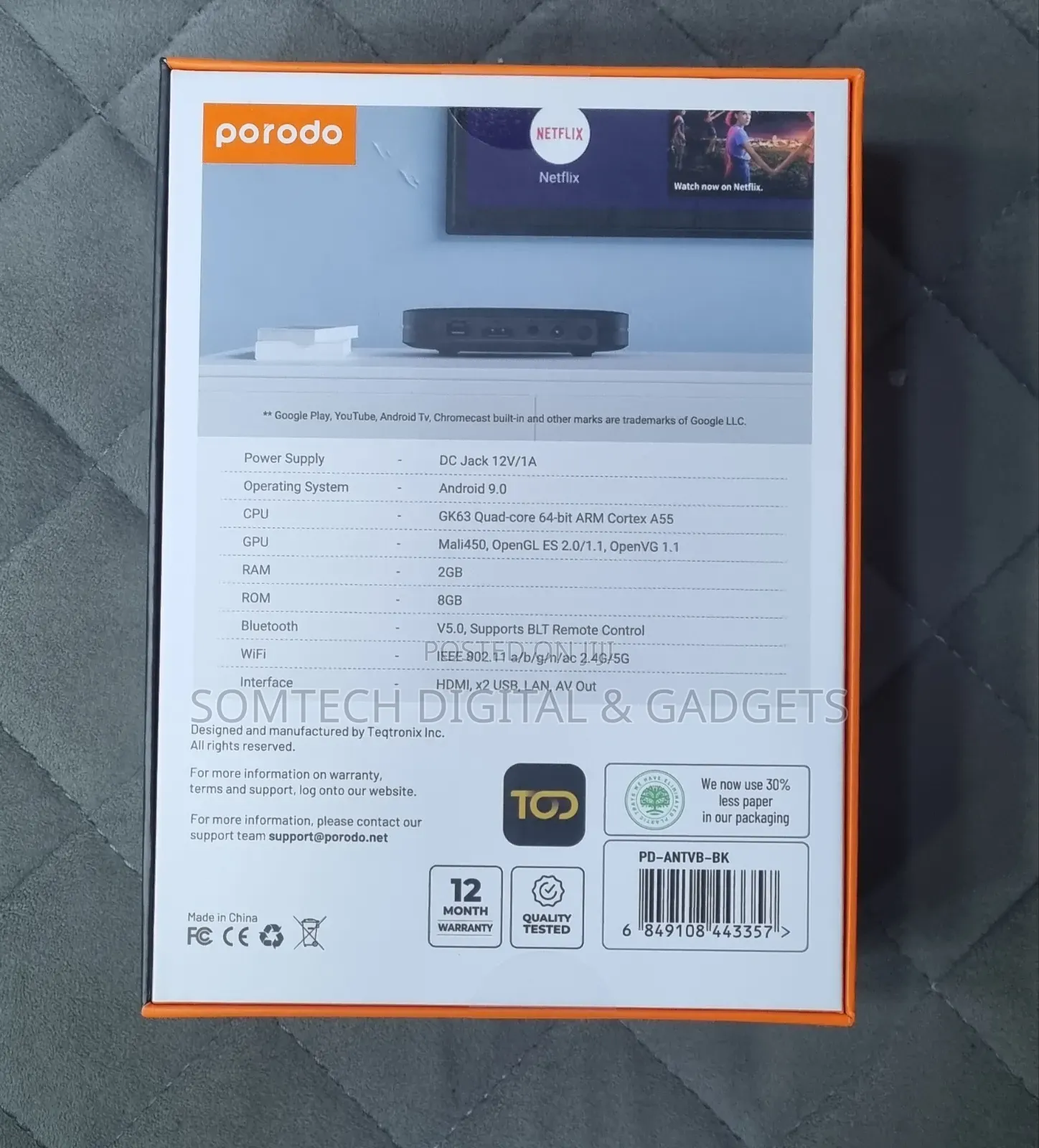 Porodo Android TV Box Video Streaming