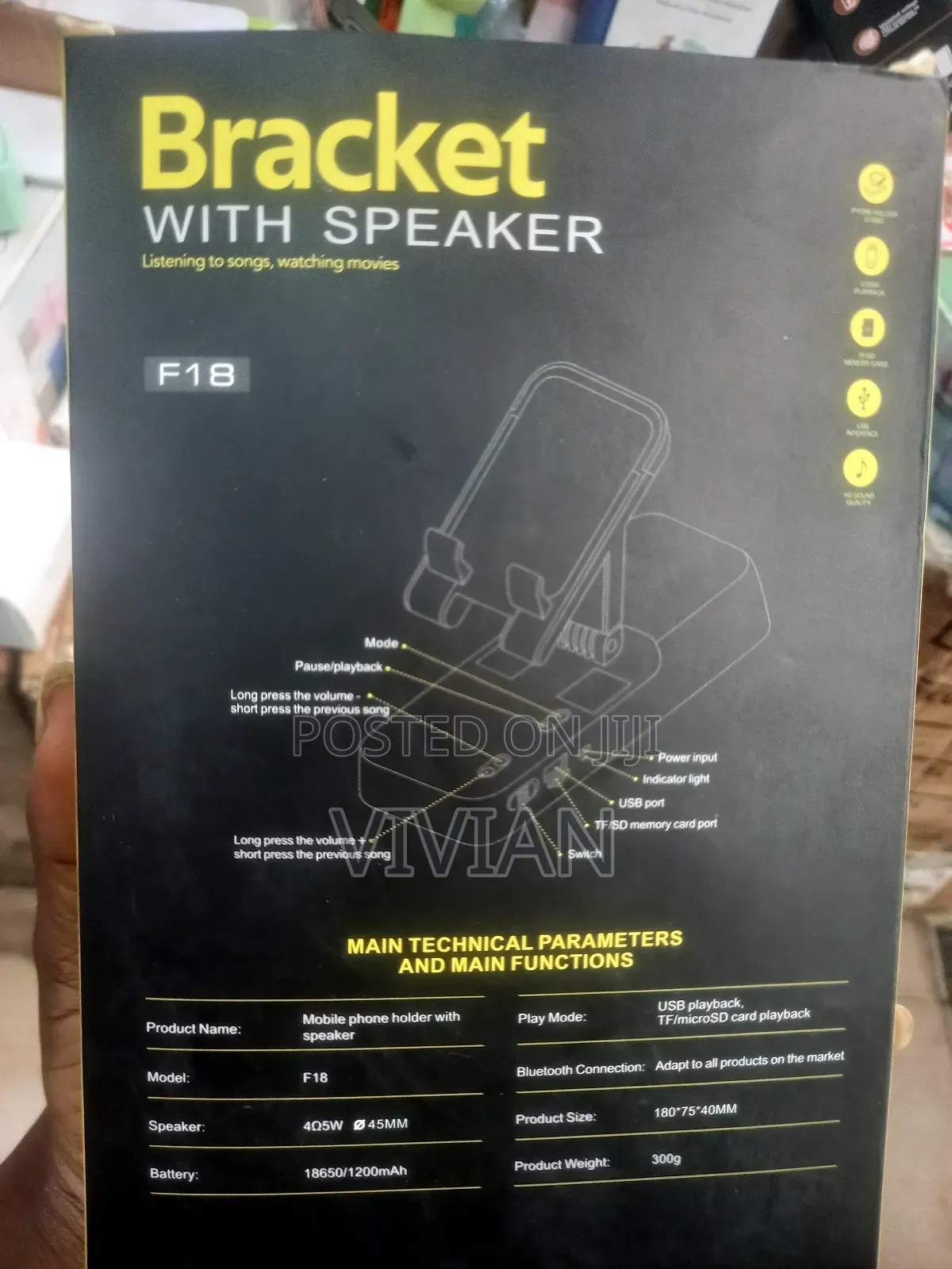 Phone Bracket With Speaker Charging Port