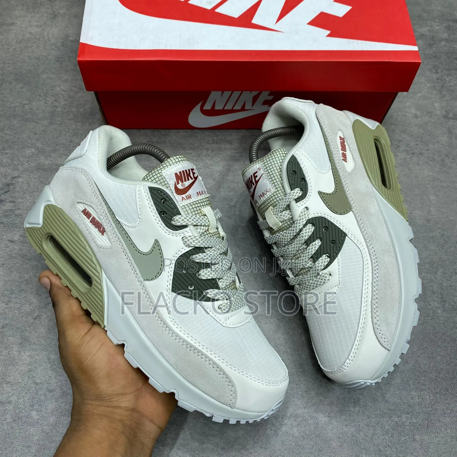 Original Nike Air Max 90 Phantom Neutral Olive Sneakers