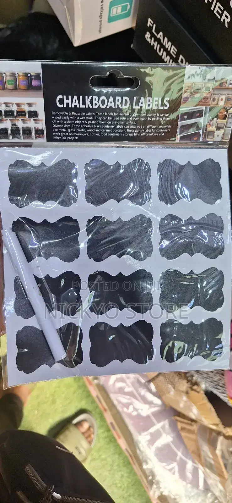 24pcs Waterproof Chalkboard Kitchen Spice Label Stickers