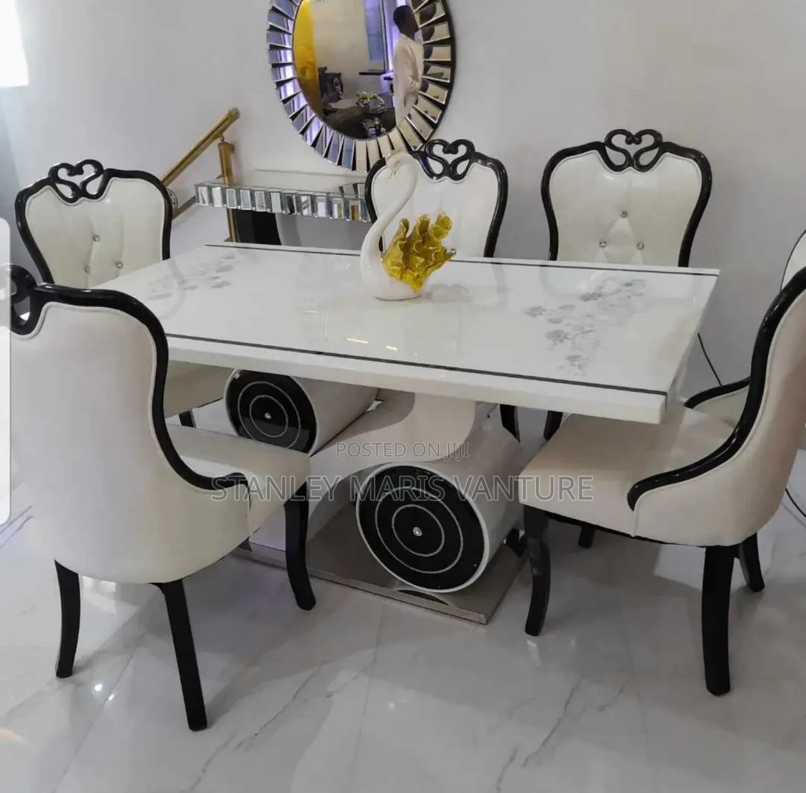 Turkish Royal Dinning Set With Six Leather Chairs