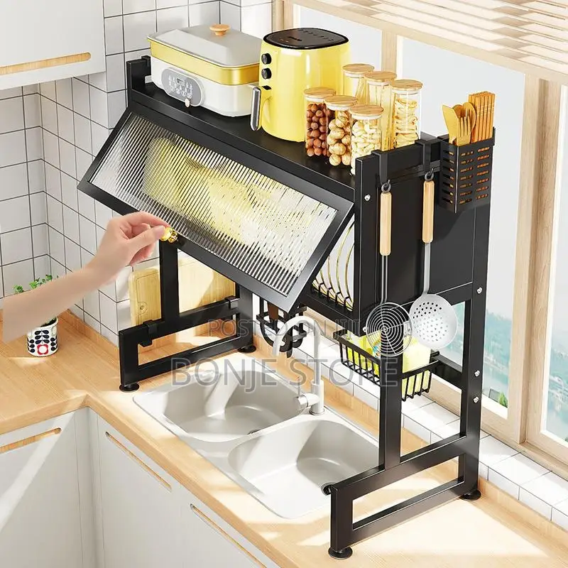 80/85cm Over the Sink Plate Rack With Lid| Kitchen Dish Rack