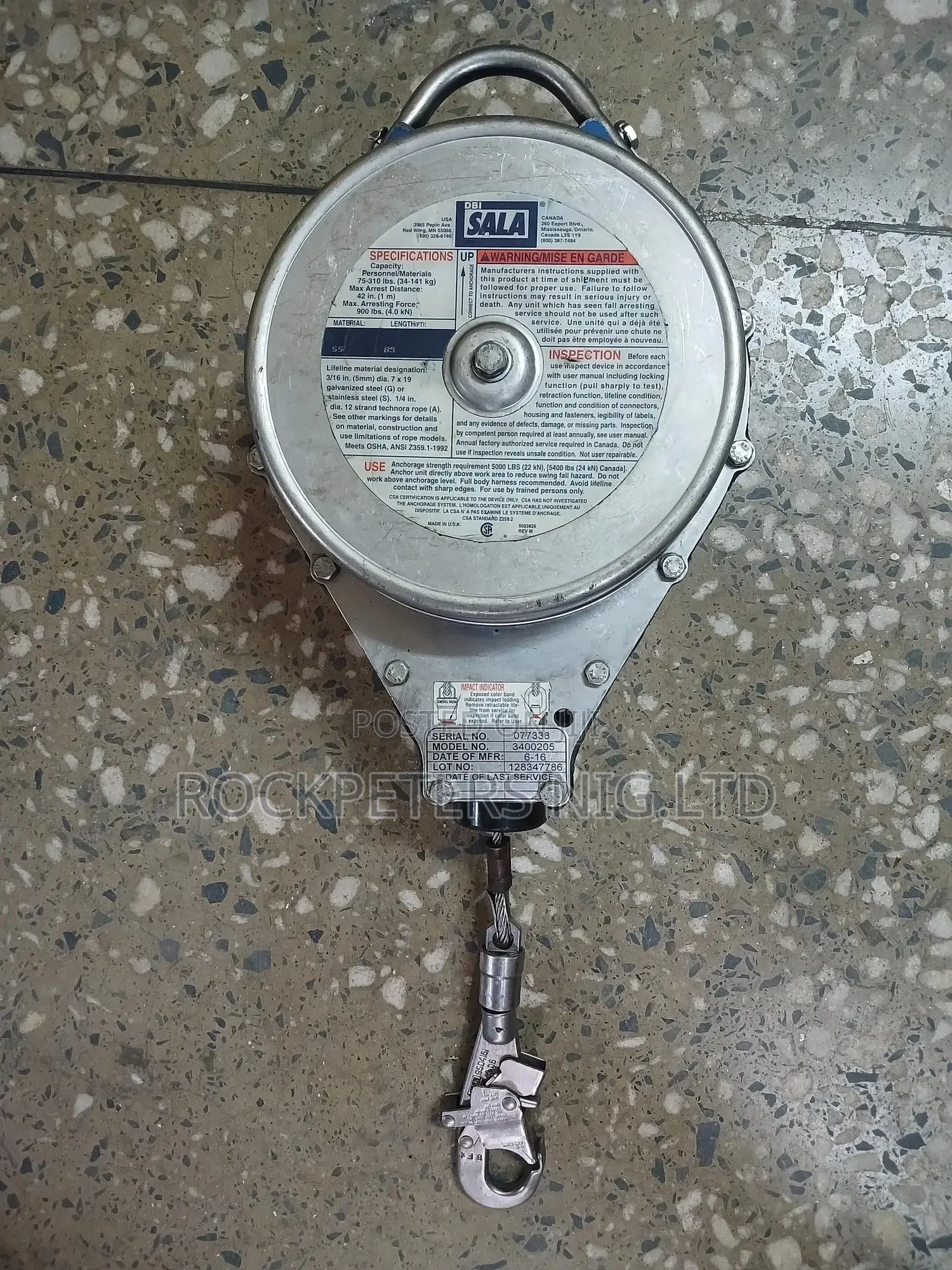 Dbi Sala Sealed Blok Self Retracting Lifeline 85 Ft
