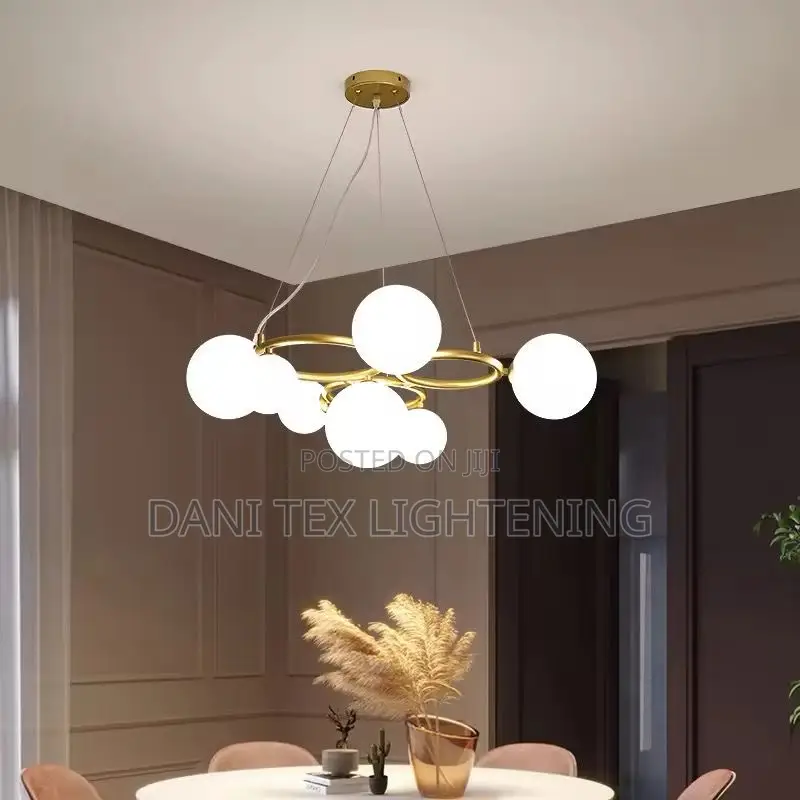Kobuc Postmodern LED G9 Gold Pendant Lamp for Dining Roo