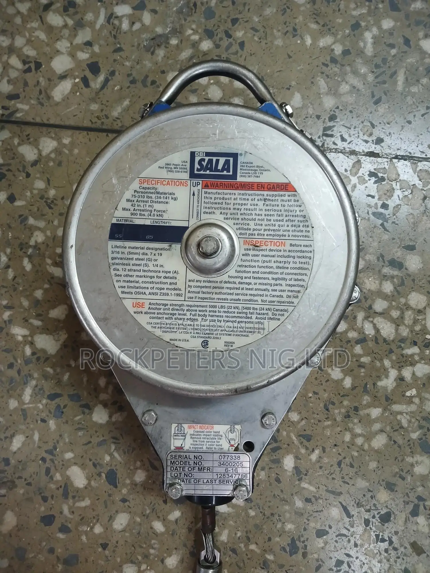 Dbi Sala Sealed Blok Self Retracting Lifeline 85 Ft