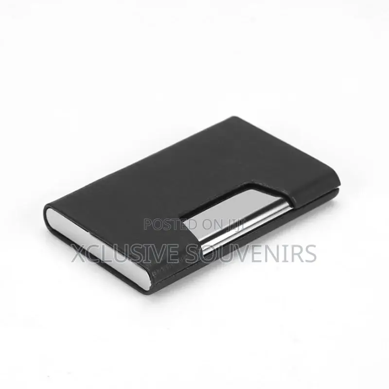 Personalized Business Leather Aluminum Metal Card Holder