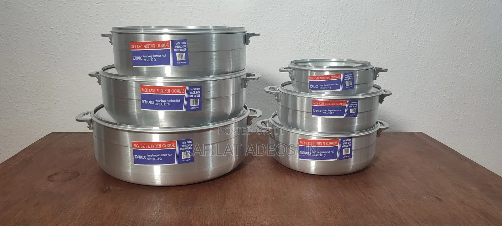6pcs Polished Aluminium Cookware Set