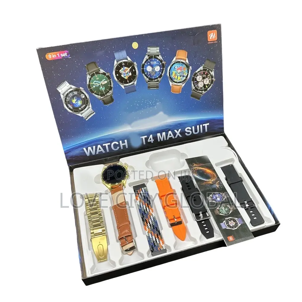 GT4 Max Suit 2.3” Screen Smartwatch, TWS Earphone, 7 Straps