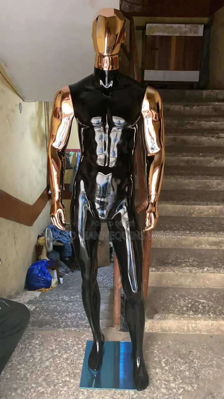 Huge Fibre Male Black and Rose Gold Body Mannequin