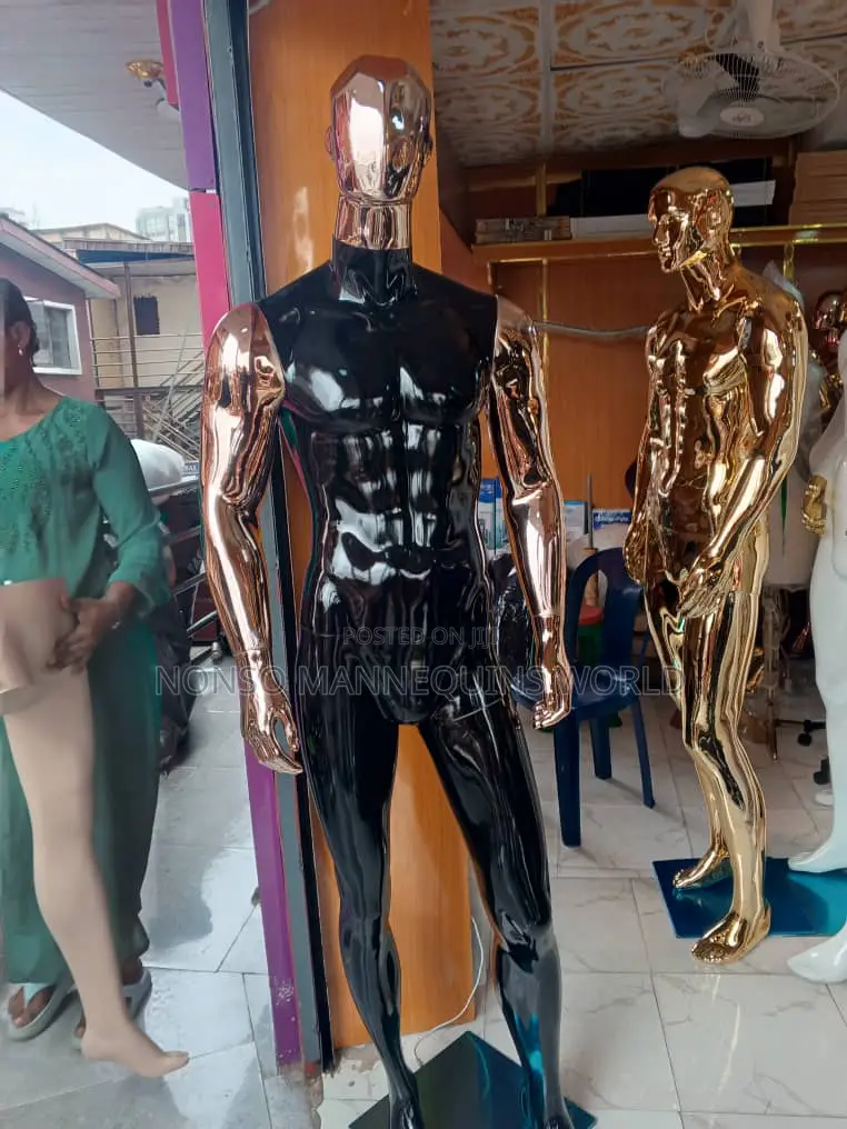 Huge Fibre Male Black and Rose Gold Body Mannequin