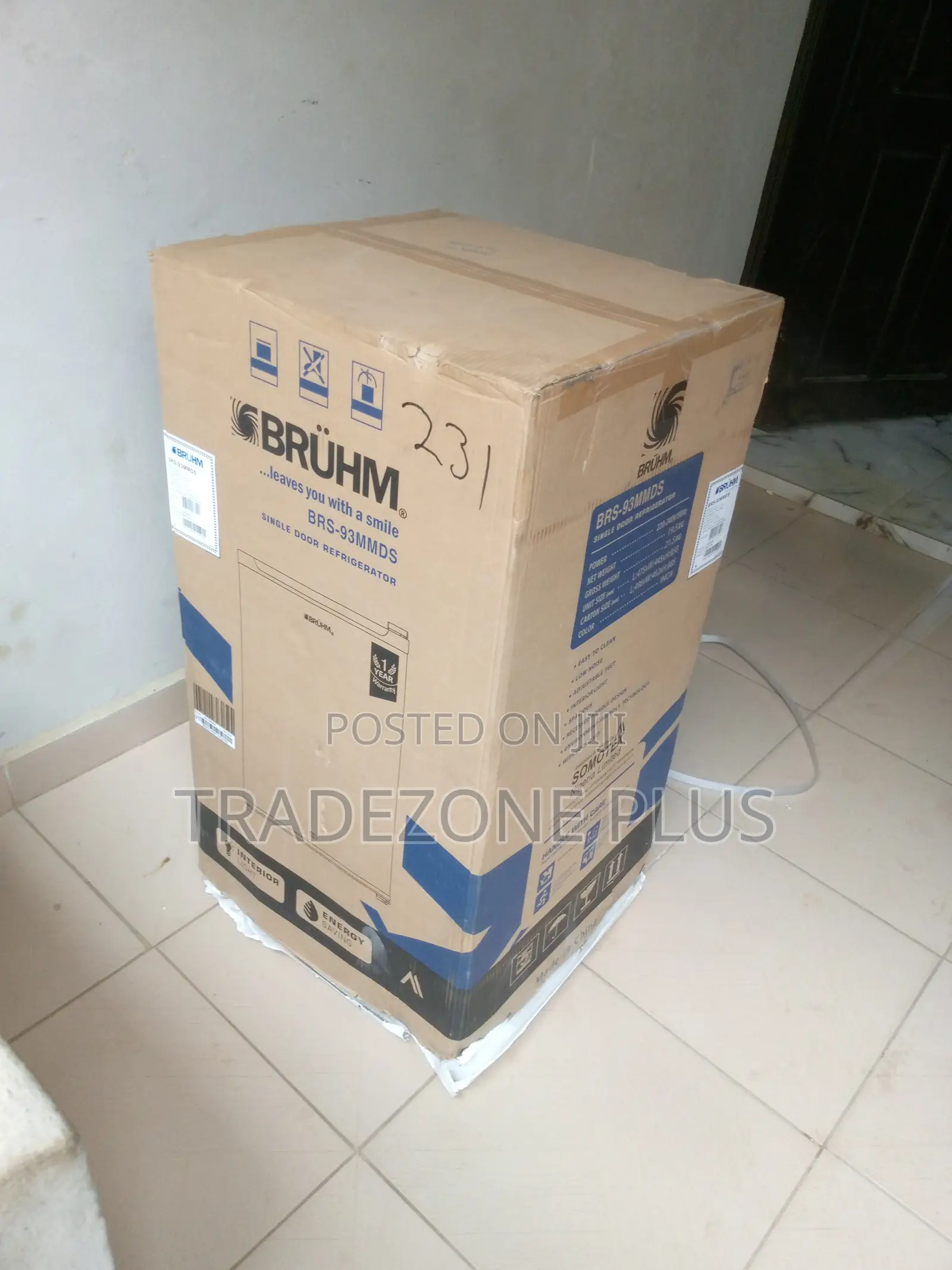 Bruhm 93ltrs Top Freezer Refrigerator
