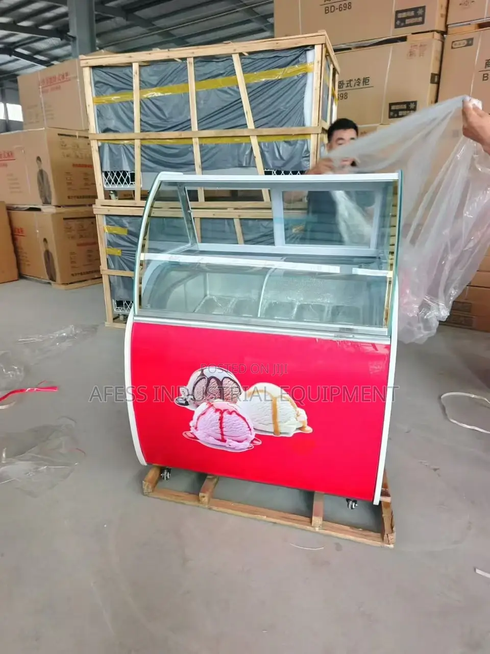 Red Ice Cream Chiller
