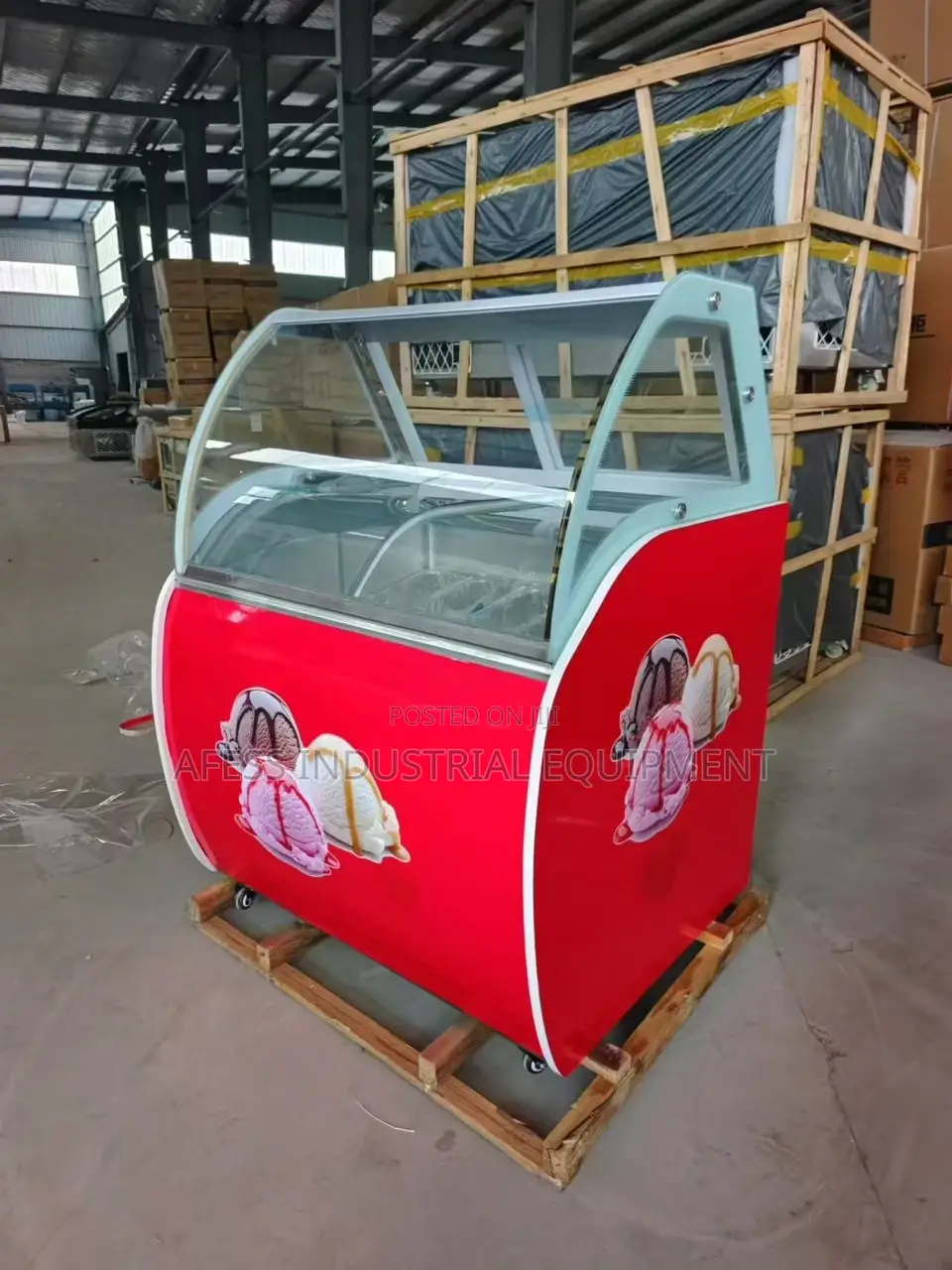 Red Ice Cream Chiller