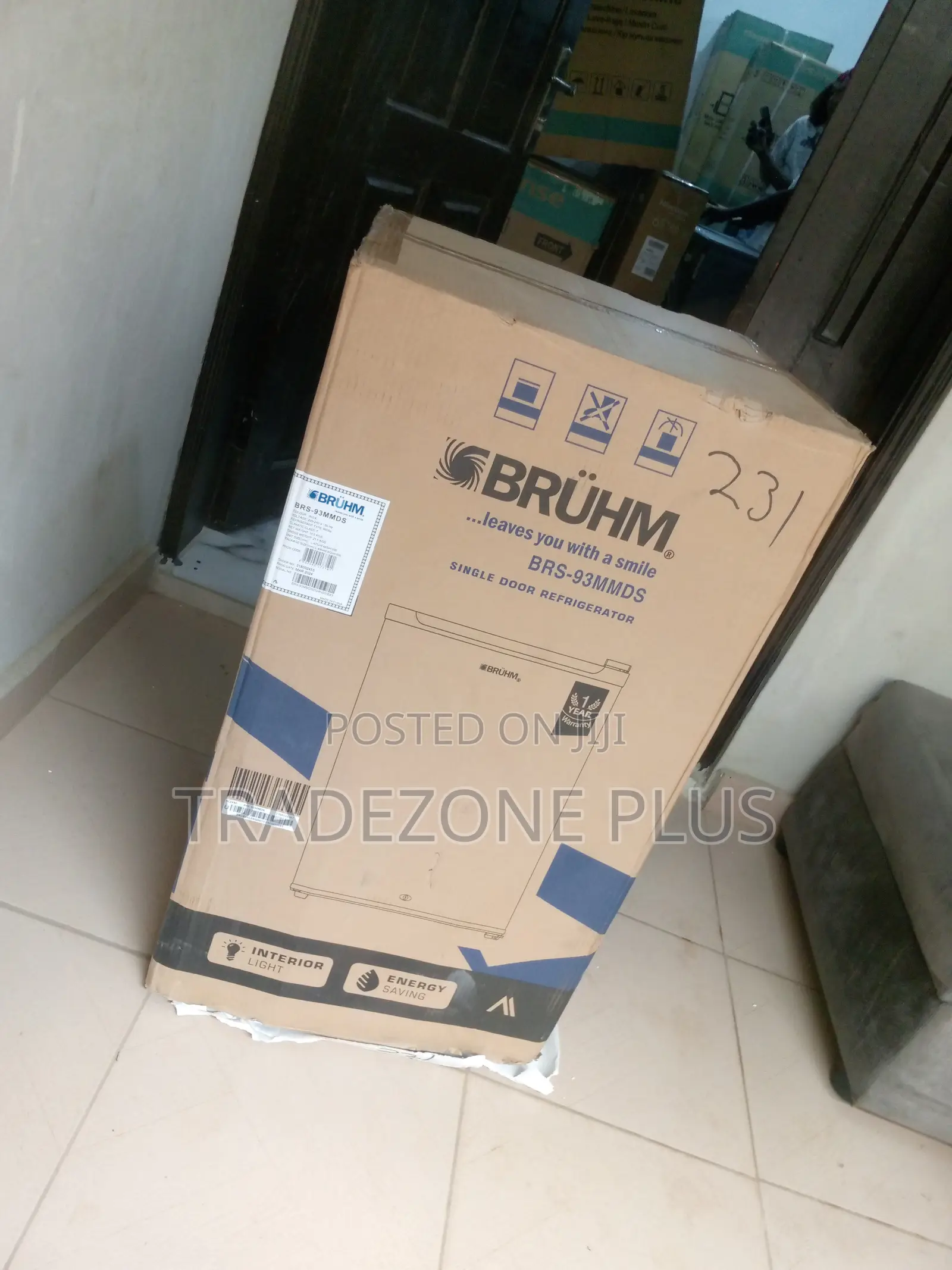 Super Cooling Single Door Refrigerator With Lock Bruhm 90lrt