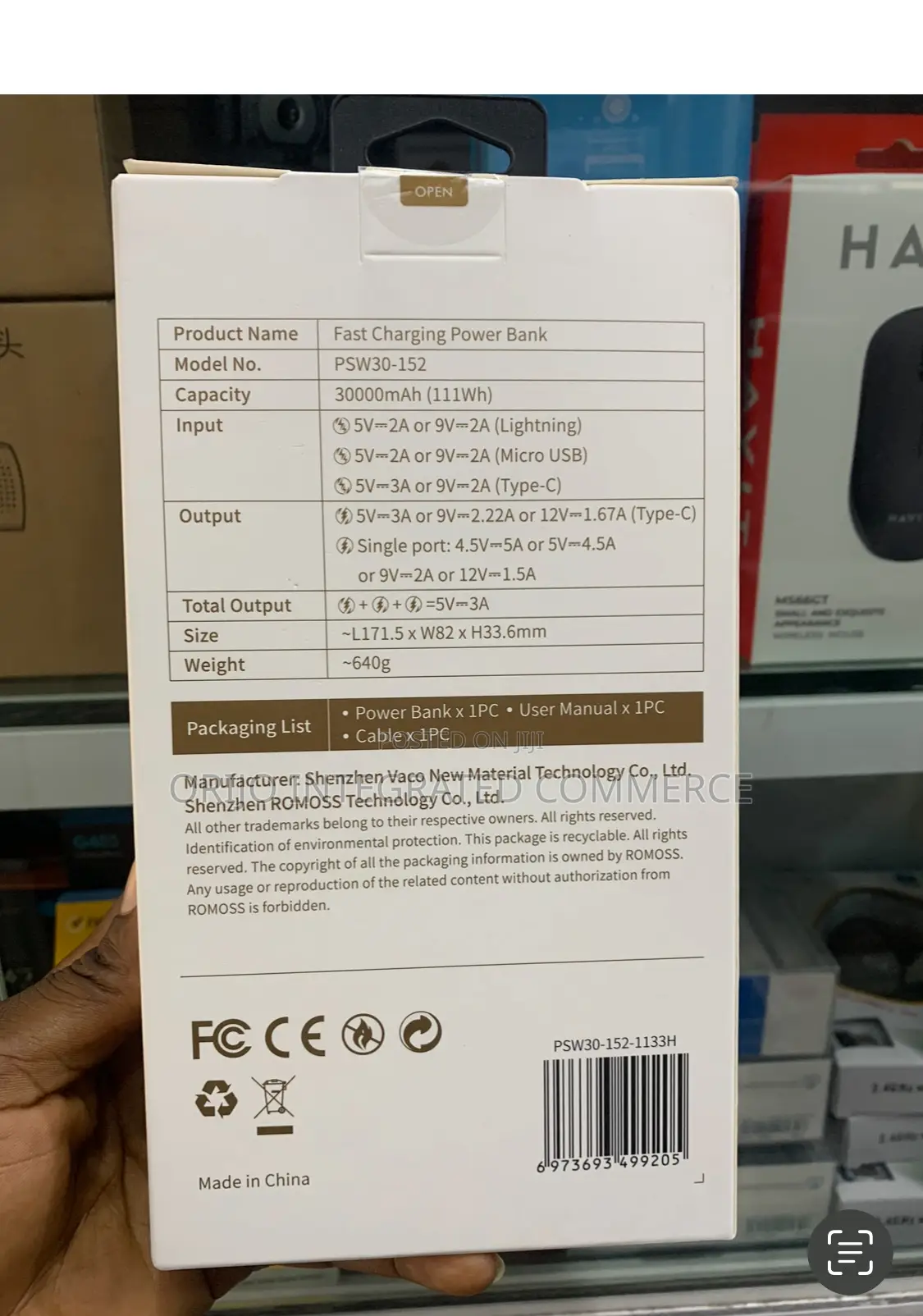 30000mah Romoss Fast Charging Power Bank 22.5w