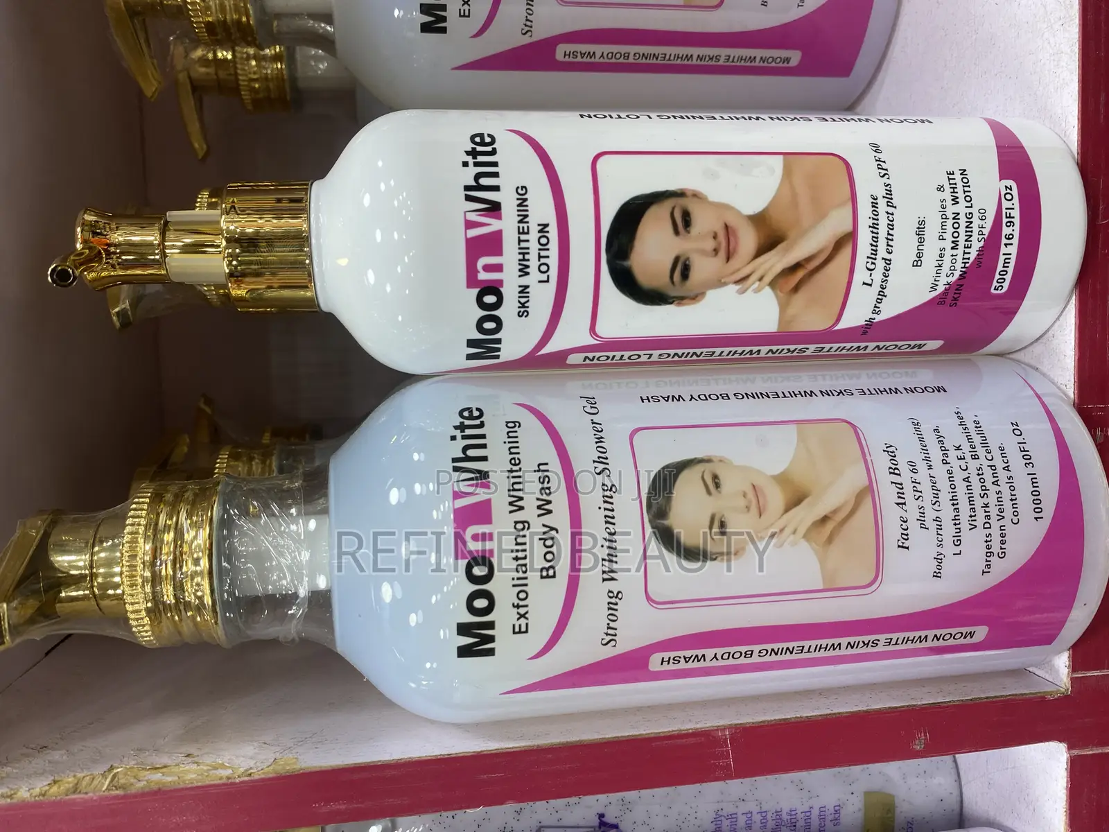 Moon White Exfoliating Skin Whitening Lotion and Body Wash