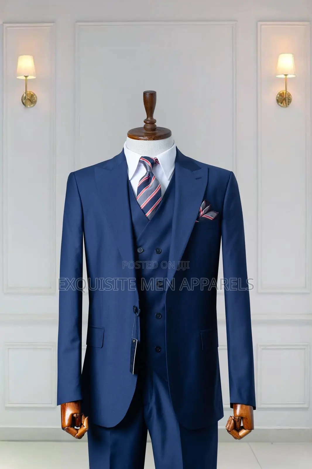 Classic 3pcs Navy Blue Turkish Slim-Fit Suit for Men