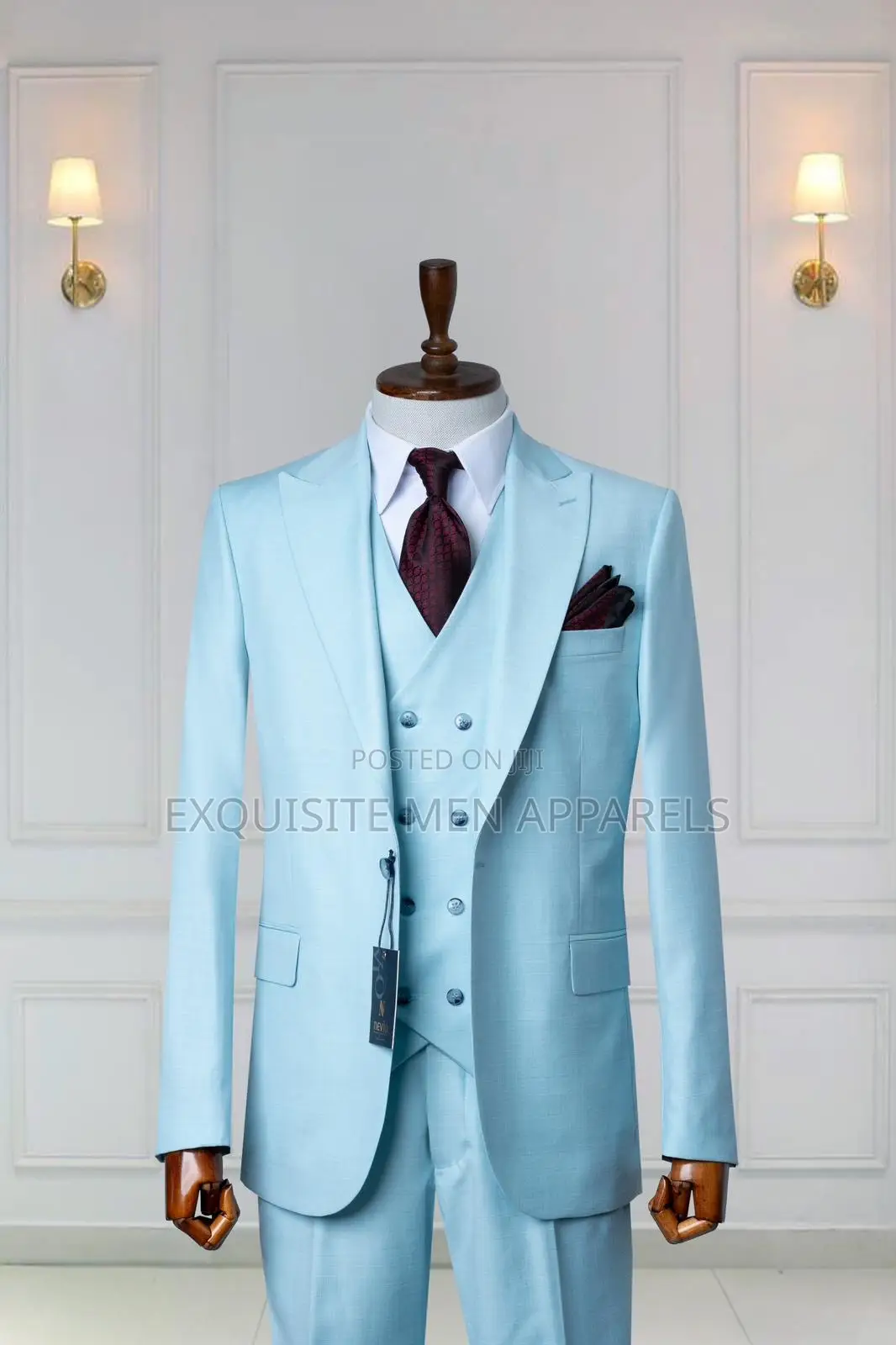 Classic 3pcs Navy Blue Turkish Slim-Fit Suit for Men