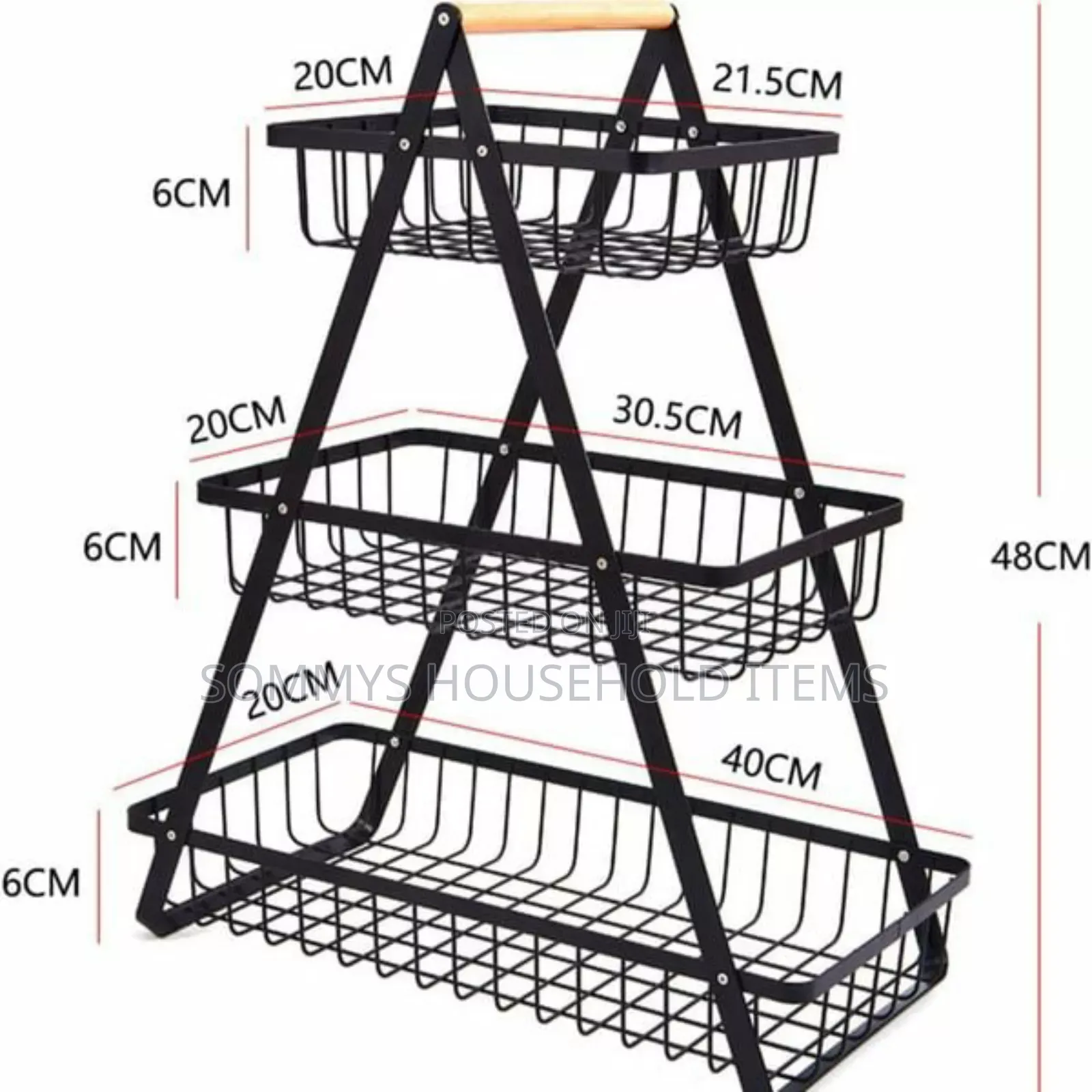 3 Tier Fruit Basket Detachable Rack Stand